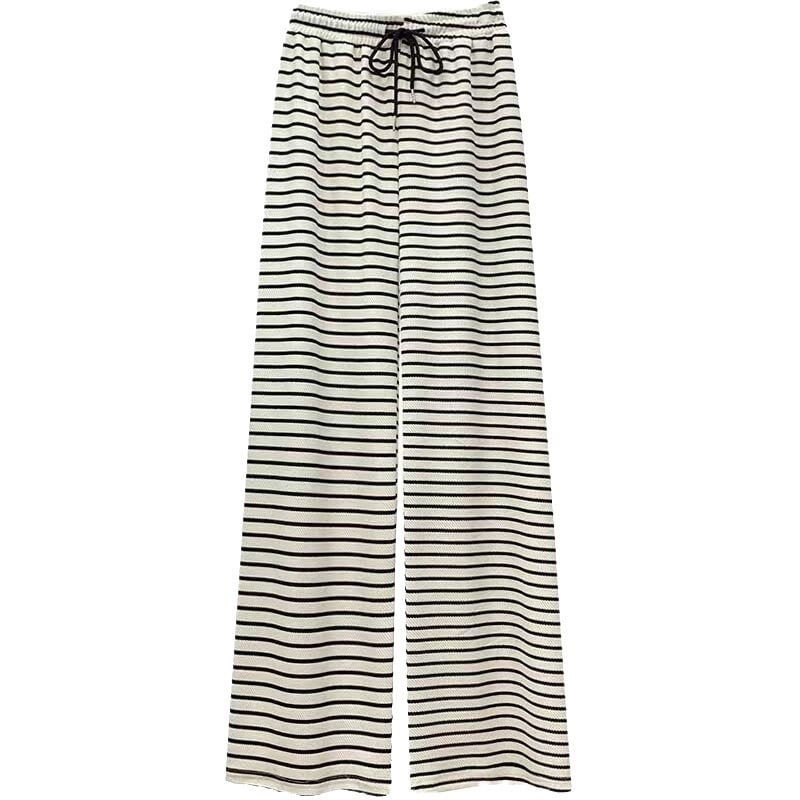 Dámske casual nohavice s voľnou rovnou siluetou a vysokým pásom; Milk Silk látka (70–80% polyester, 20–30% spandex); japonsko-kórejský leisure štýl