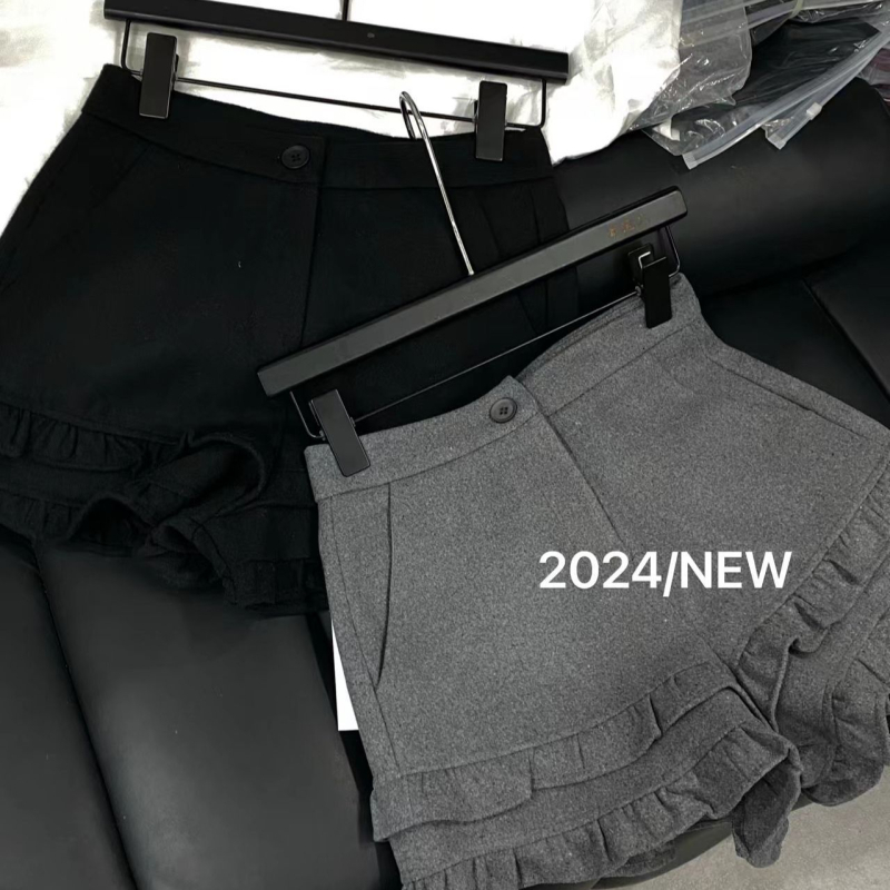 Casual široke vunene hlače (Tkanina: tkana; Glavni materijal: vuna; Duljina: 3/4; Mikroelastične)