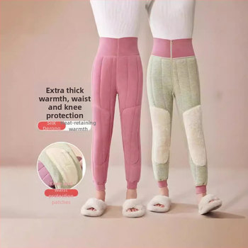 Bērnu siltas kokvilnas bikses ar iekšējo flīsa oderi — 78% kokvilna, augsts viduklis, ziemas sezona, vecuma grupa 3–8 gadi