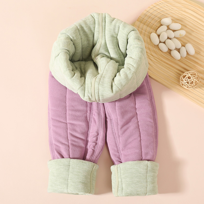 Meitenēm ziemas flīsa iekšējai oderei bikses, augsta josta, 78% kokvilna, vecuma grupai 3–8 gadi