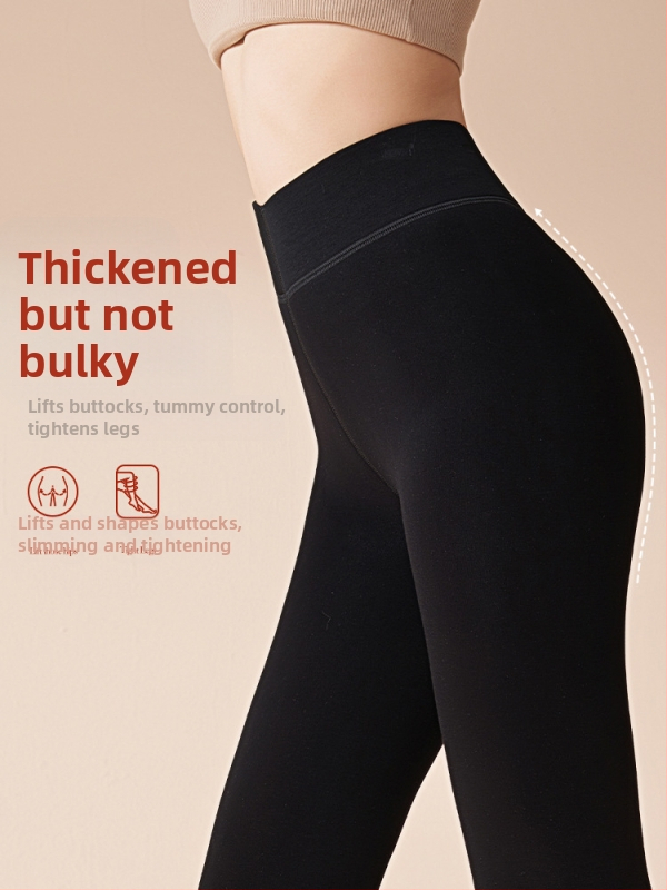 Talvised paksud kudumispüksid naistele, kõrge vöökoh, slim istuvus, puuvill-viskoosi segu