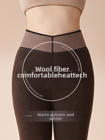 Naiste väga paksud villased termilised püksid talveks, kõrge vöökoht, soojad ja tihedalt istuvad