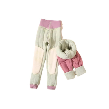 Meitenēm ziemas kokvilnas legingi ar flīsa oderi, augsta vidukļa, 78% kokvilnas