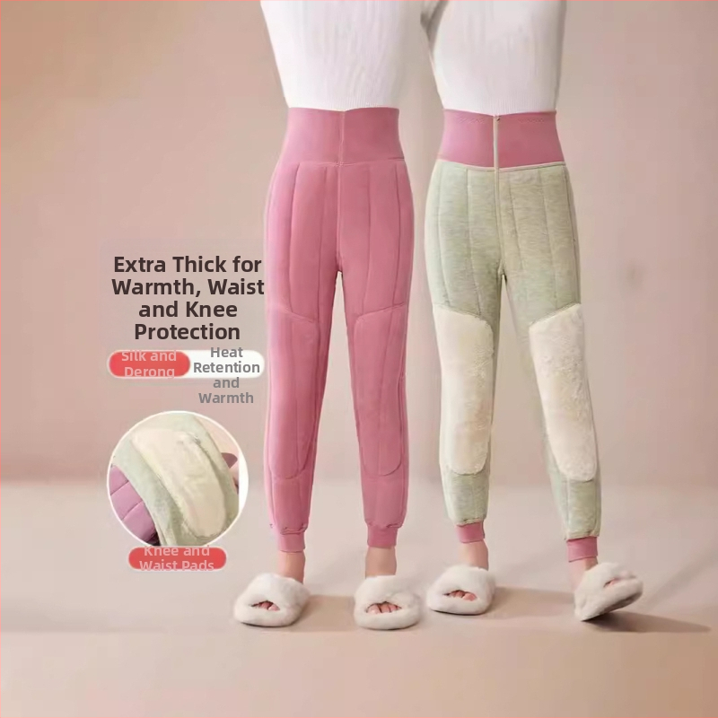 Meitenēm ziemas kokvilnas legingi ar flīsa oderi, augsta vidukļa, 78% kokvilnas