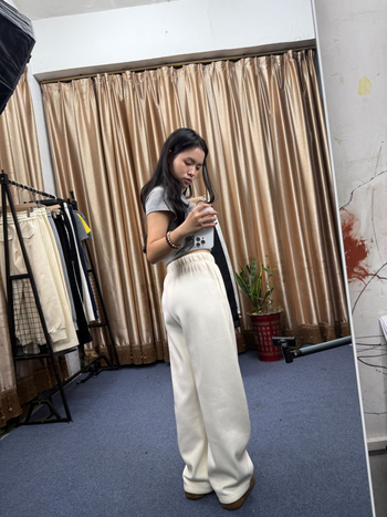 Casual Chenille ravne hlače, visokim strukom, gradski stil, zima 2025