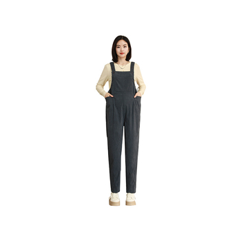 Overalls εγκύων για γυναίκες με μικρό ανάστημα – (Corduroy, 95% Polyester, Abdominal Support, Loose Fit, Micro-elastic)