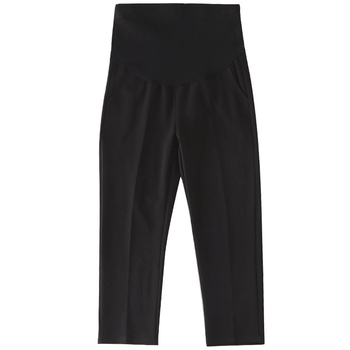 Παντελόνια γραφείου για εγκύους – φαρδιά γραμμή, ψηλή μέση, υποστήριξη κοιλιάς; υφασμάτινο νάιλον με σπάντεξ (50–70% νάιλον, <30% σπάντεξ), φλίς εσωτερική επένδυση, φθινόπωρο–χειμώνες 2025