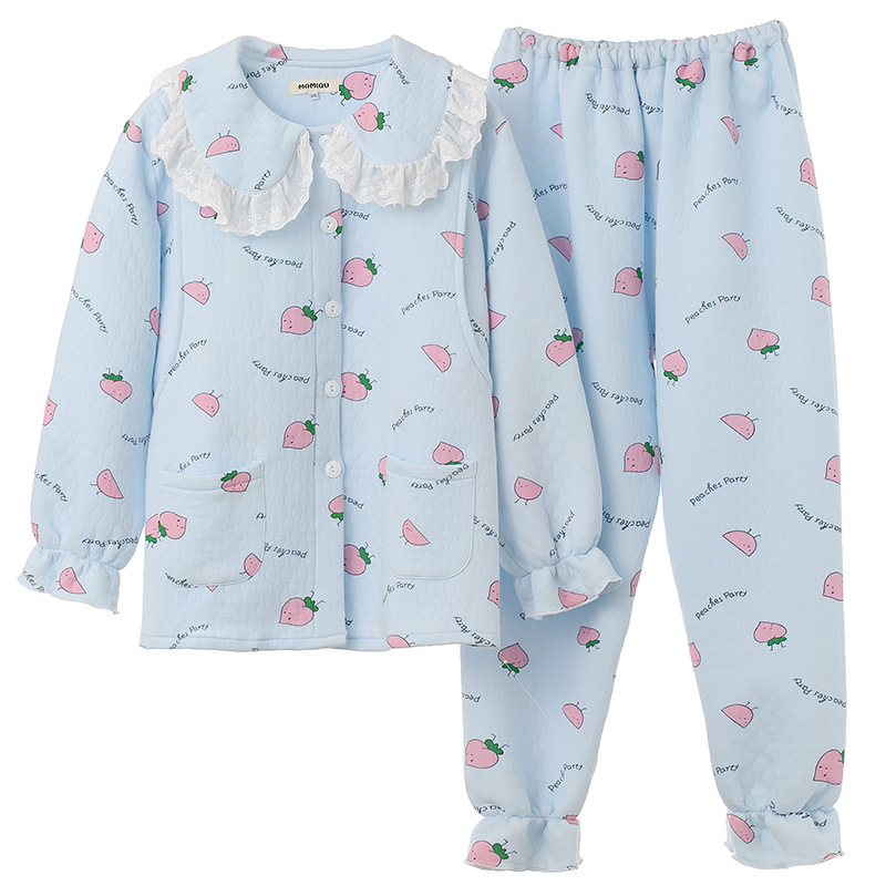 Mommy Song Set za dojenje od pamukastog pletiva s otiskom, duge rukave, otvor za dojenje, 90–95% pamuka, spandex <30%