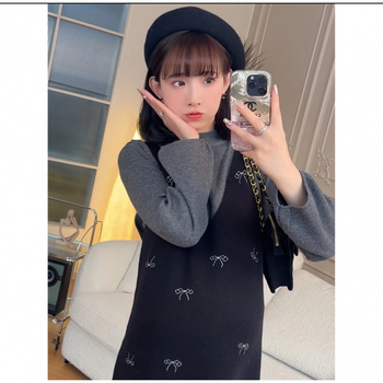 Set za trudnice: usklađeni najlonski materijal 80–90%, 3/4 rukavi, midi suknja, jesen-zima