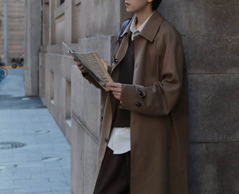 Muški kaput, korejskog stila, raglan rukavi, srednja duljina