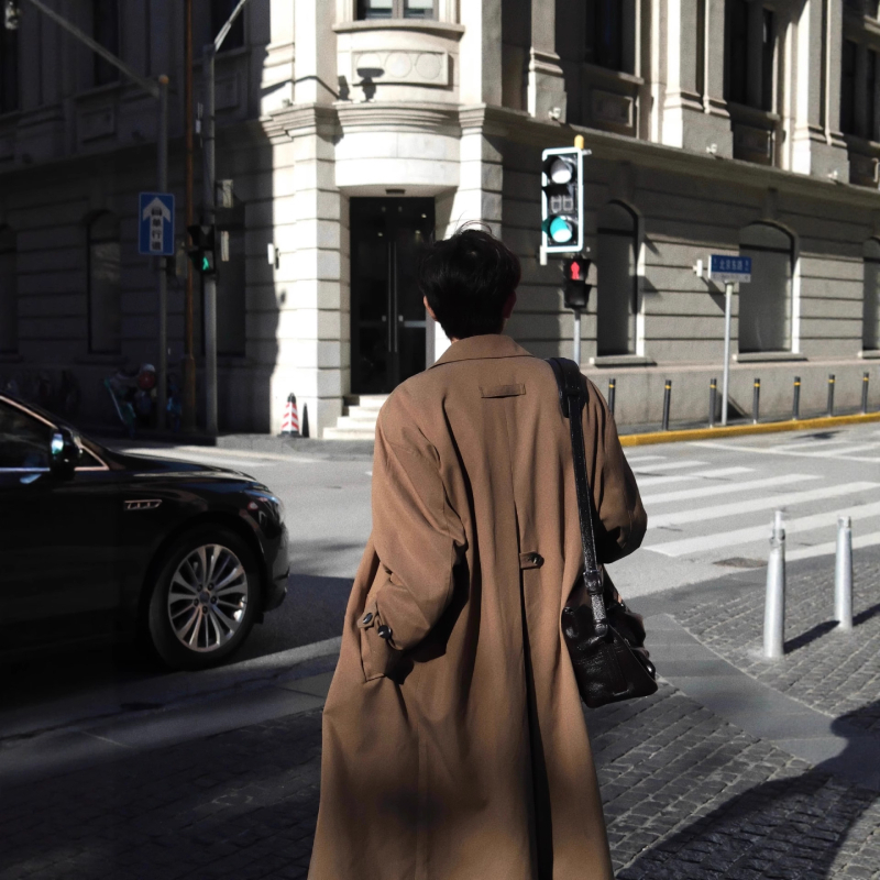 Muški kaput, korejskog stila, raglan rukavi, srednja duljina