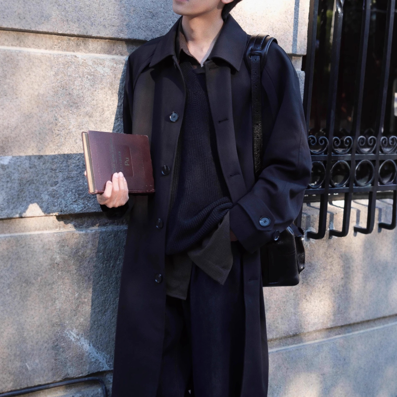 Muški kaput, korejskog stila, raglan rukavi, srednja duljina