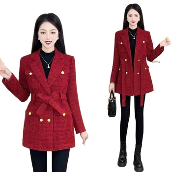 Damski kaput od corduroya s flecom, mršav silueta, glavni sastav: zec kosa <30%, proljeće 2023, Marka: Other