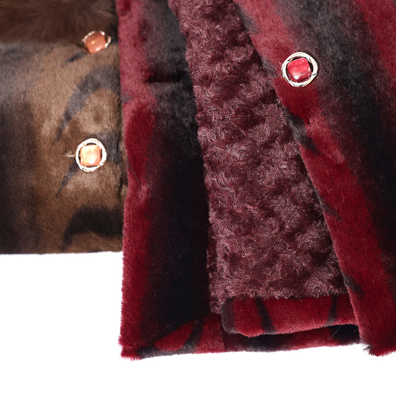 Ženski zimski kaput od imitacijskog mink velura, poliester >95%, zima 2025, elegantan gradski stil