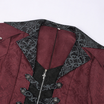 Яке с винтидж готик принт – полиестер, без ръкави, есен 2025 г. пускане, четирисезонно външно облекло