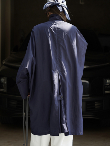 Ženska duga najlon windbreaker jakna, jednobojna boja, 95% najlon, zip zatvaranje, ležerni japansko-korejski stil