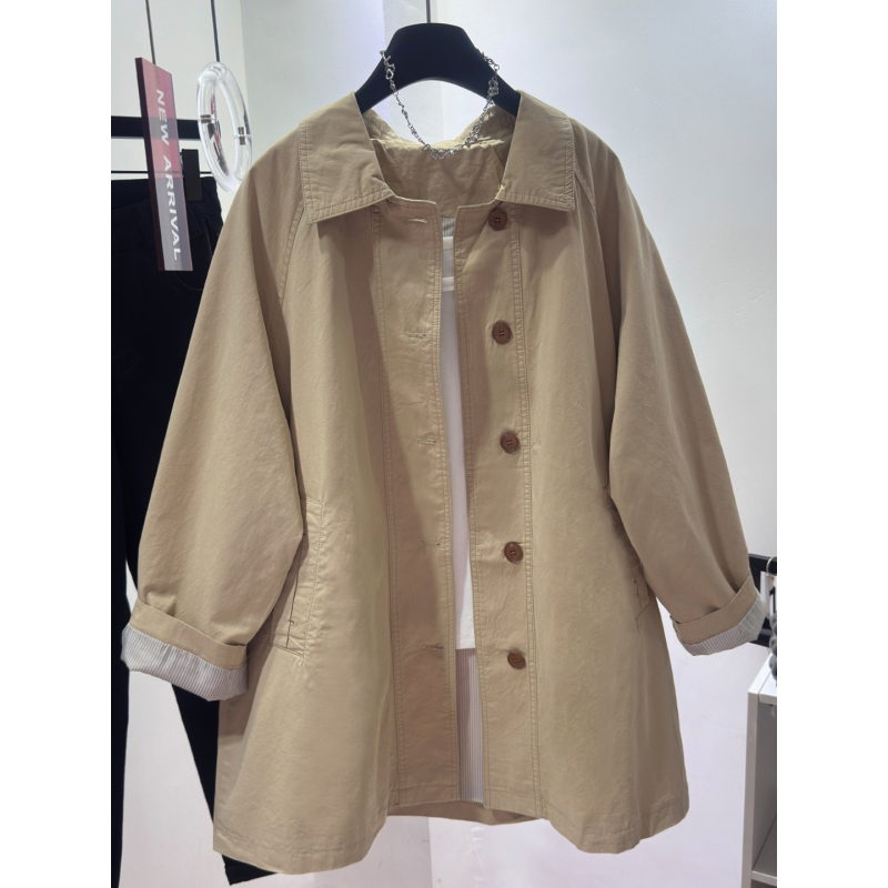 Ženska windbreaker jakna, korejskog stila, udoban slobodan kroj (Sastav tkanine: pamučna smjesa; Osnovni materijal: poliester; Uzorak: Drugi; Gustoća: Srednja; Ovratnik: polo)