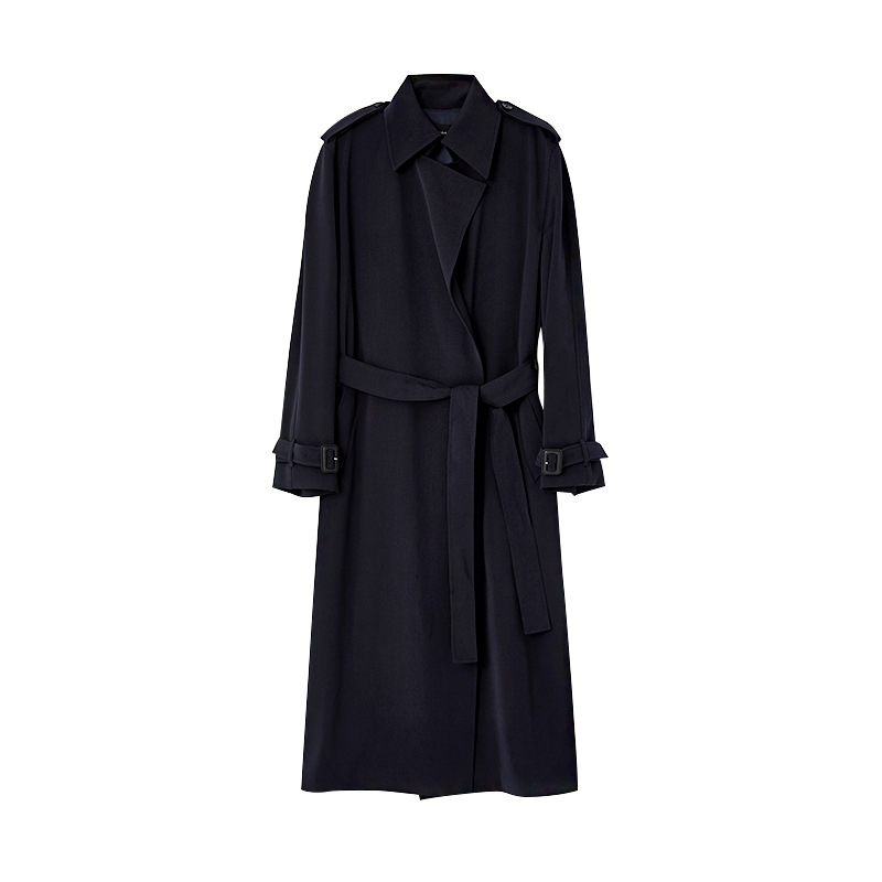 Ženski kaput srednje duljine od poliester-vunene smjese, jedinstveni uzorak, rever ovratnik, dugi rukavi