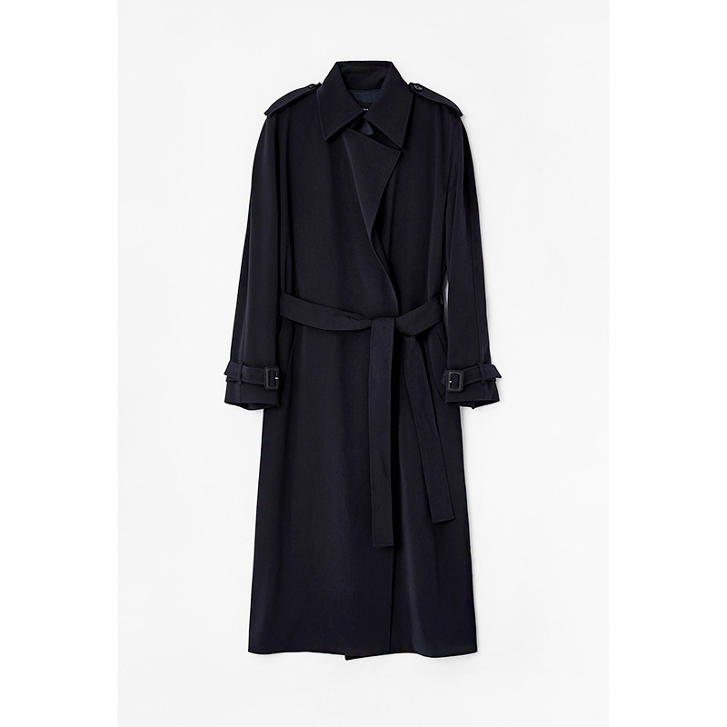 Ženski kaput srednje duljine od poliester-vunene smjese, jedinstveni uzorak, rever ovratnik, dugi rukavi