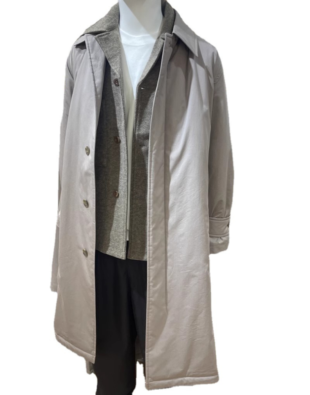 Muški windbreaker kaput sa stojećim ovratnikom, dvostruko kopčanje, tanak materijal, opuštena silueta, zima