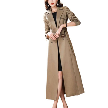 Ženski srednje duljine windbreaker kaput, poliester + spandeks, jednobojan, udoban kroj, bez ovratnika, dugi rukavi