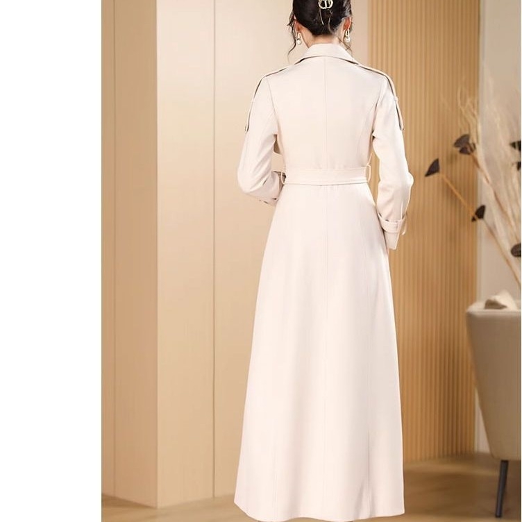 Ženski srednje duljine windbreaker kaput, poliester + spandeks, jednobojan, udoban kroj, bez ovratnika, dugi rukavi