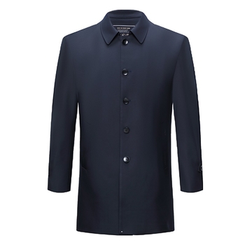 Meeste keskmise pikkusega mantel, Mulberry siidi 80% segu ja keemiliste kiudude segu, kaelus lapell, üheerealine sulgemine, polüester vooder
