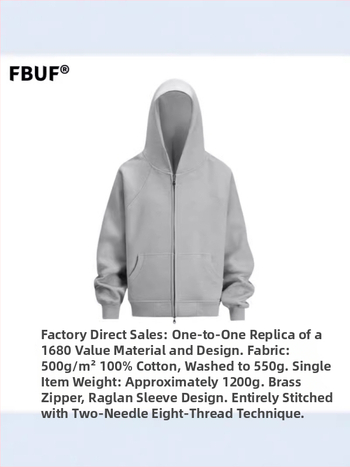 Hooded mikina s dvostrukim zatvaračima, raglan rukavi, širok kroj, 96% combed pamuk