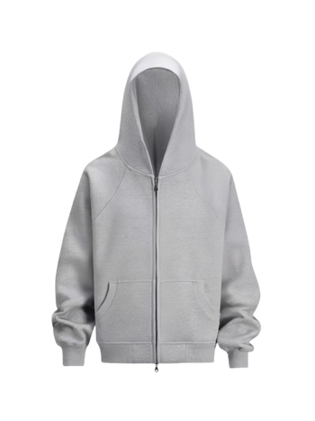 Hooded mikina s dvostrukim zatvaračima, raglan rukavi, širok kroj, 96% combed pamuk