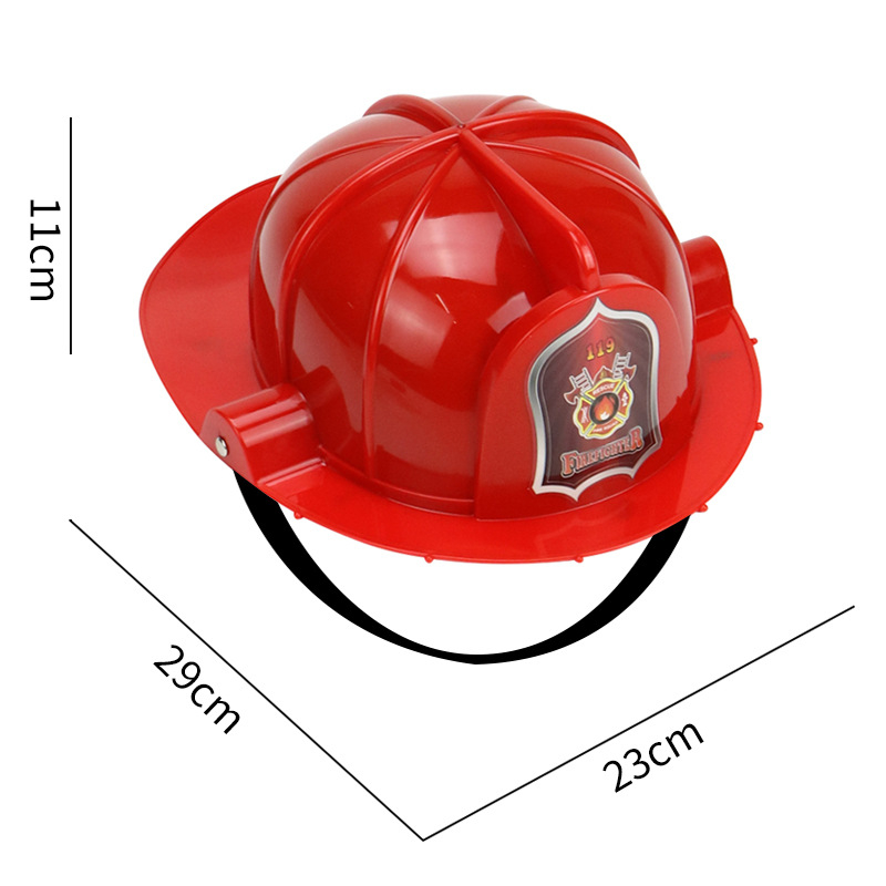 Laste tuletõrje rollimängu komplekt plastist veepüstoliga, seljakotiga, kiivriga ja tuletõrjevahendiga, sobiv 4–6-aastastele lastele.