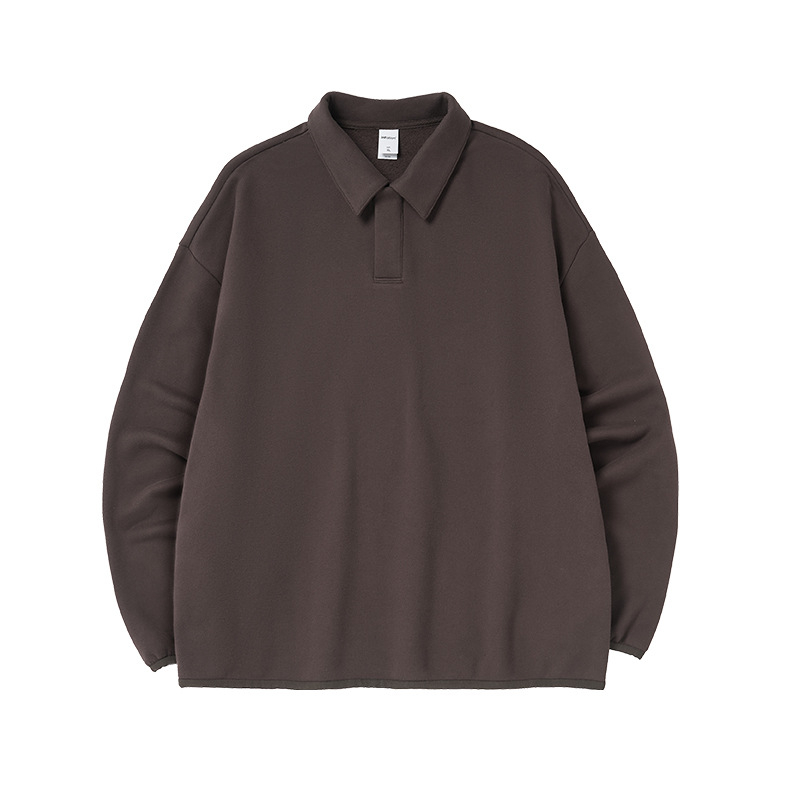 Muški fleece pulover s kružnim izrezom, fleece podstava, mješavina pamuka 86,7% / 13,3% poliester, dugi rukavi, široka silueta