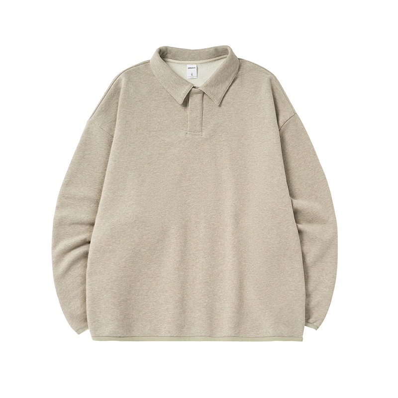 Muški fleece pulover s kružnim izrezom, fleece podstava, mješavina pamuka 86,7% / 13,3% poliester, dugi rukavi, široka silueta