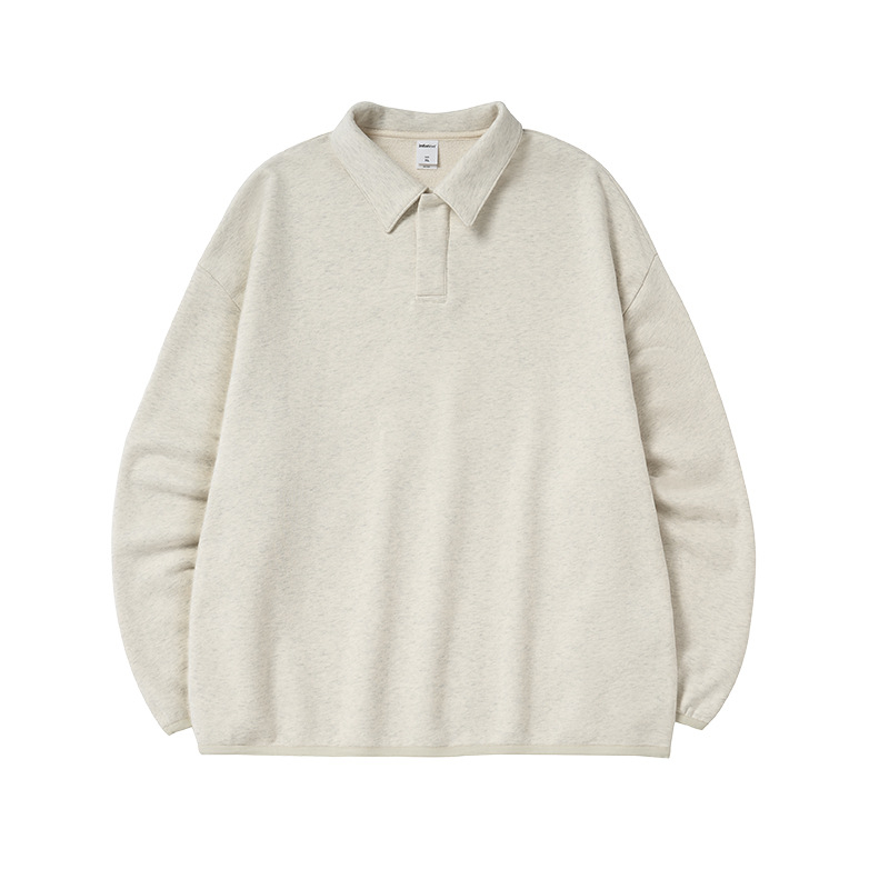 Muški fleece pulover s kružnim izrezom, fleece podstava, mješavina pamuka 86,7% / 13,3% poliester, dugi rukavi, široka silueta