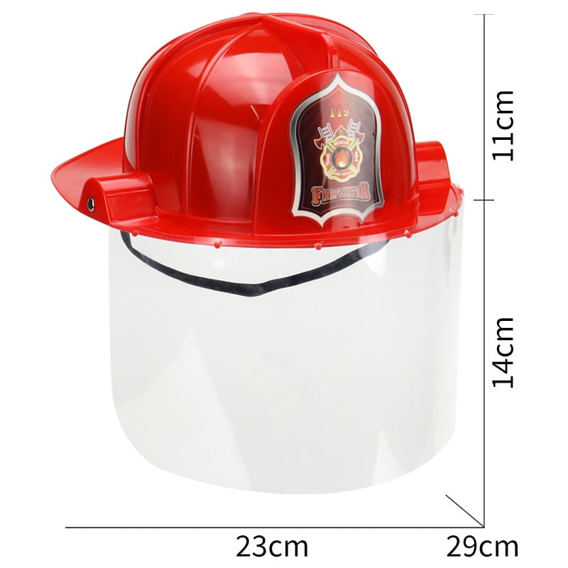 Σετ ρόλων πυροσβέστη για παιδιά: νεροπίστολο, κράνος και σακίδιο με εξαγόμενο πίσω χώρο, προσομοιωμένος πυροσβεστήρας (κατασκευή από πλαστικό) για ηλικίες 4–6 ετών