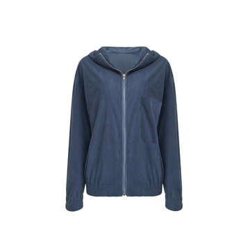 Ženski hoodie s kapuljačom i zatvaračem na zip – opušten kroj, kardigan stil, dugi rukavi, spandeks materijal