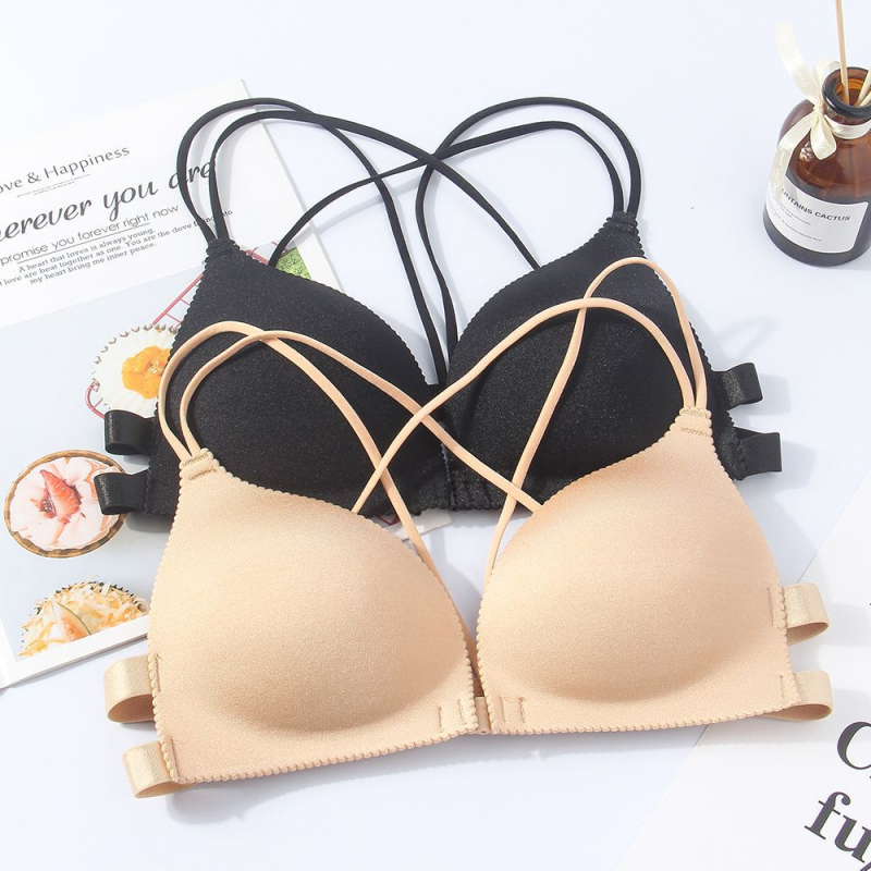 Ženski wrap top bez naramenica, s križnim stražnjim dizajnom, ljeto 2024 (Materijal: Spandex/Lycra; Glavni materijal: Spandex; Sadržaj glavnog materijala: 80–90% Spandex; Kategorija proizvoda: wrap/bez naramenica; Tip cup: gornja tanka, donja debela; Stil: