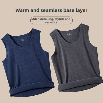 Plačių pečių poliesterio liemenė su be siūlių V formos kaklu, minimalistinis stilius, audinio svoris 181–200 g/m², Feng shuo