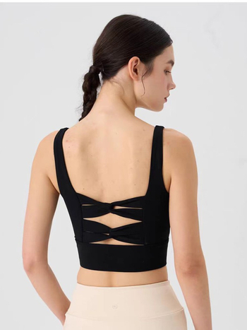 YL moterų sportinė liemenėlė su įsukti atgal, griežta apdaila – jogos/topo su įsiūtu krūties pagalvė; medžiaga: nailonas; sudėtis 75% medvilnės pluoštas + 25% elastanas