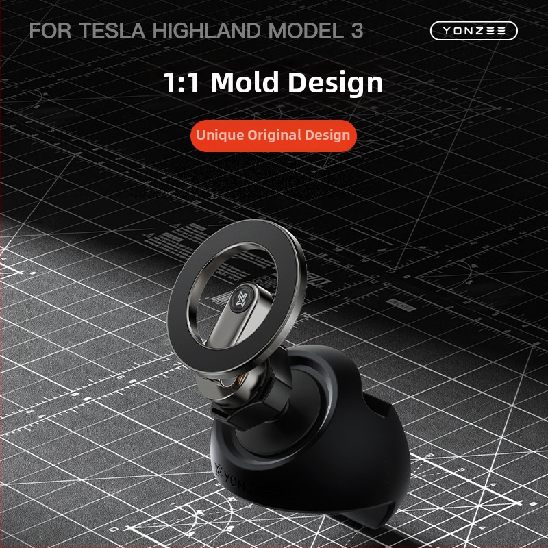 Tesla suderinamas telefono laikiklis oro ventiliui – Snap-On montavimas, prekė YZ