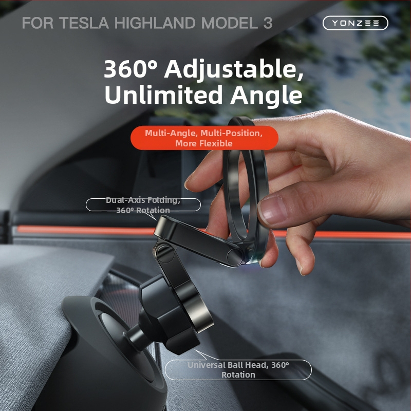 Tesla suderinamas telefono laikiklis oro ventiliui – Snap-On montavimas, prekė YZ