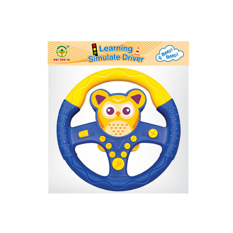 Jucărie educativă de volan pentru copii, cu muzică și voce, din plastic, alimentată cu baterii, pentru 4–6 ani