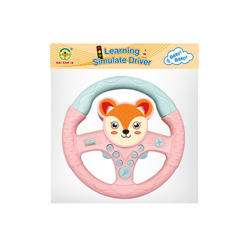 Jucărie educativă de volan pentru copii, cu muzică și voce, din plastic, alimentată cu baterii, pentru 4–6 ani