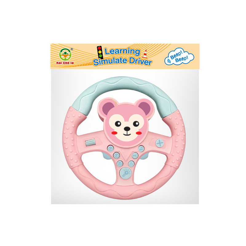 Jucărie educativă de volan pentru copii, cu muzică și voce, din plastic, alimentată cu baterii, pentru 4–6 ani