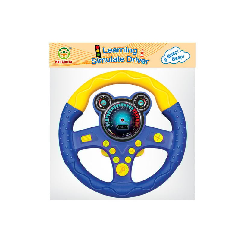 Παιδικό αυτοκινητάκι με τιμόνι για πίσω κάθισμα — Εκπαιδευτικό μουσικό τιμόνι (Πλαστικό; Λειτουργεί με μπαταρίες; Για ηλικίες 4–6)