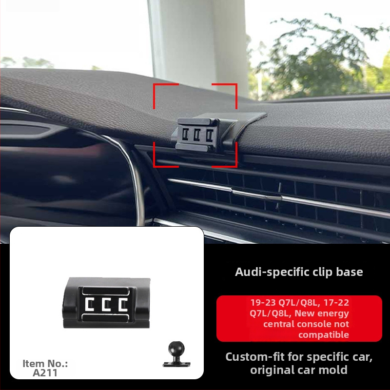 Audi prietaisų skydelio telefono laikiklis su snap-on baze, suderinamas su A3/A4L/A5/A6LL ir Q2/Q3/Q5L/Q7