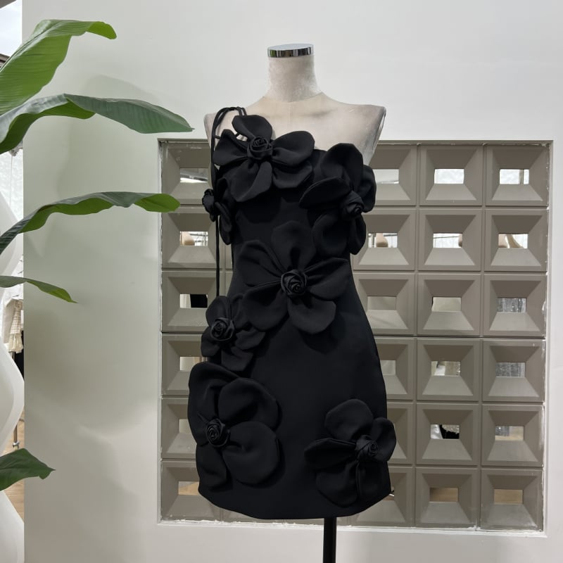 Poliesterska haljina s floralnim uzorkom, A-linija, bez rukava, s srednjim strukom i zatvaračem