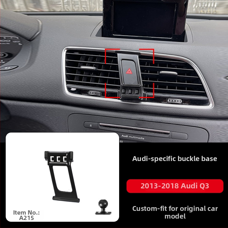 Držiak na telefón do auta pre Audi A3/A4L/A5/A6LL a Q2/Q3/Q5L/Q7 – snap-on základňa, uchytenie na palubnej doske, Tracy