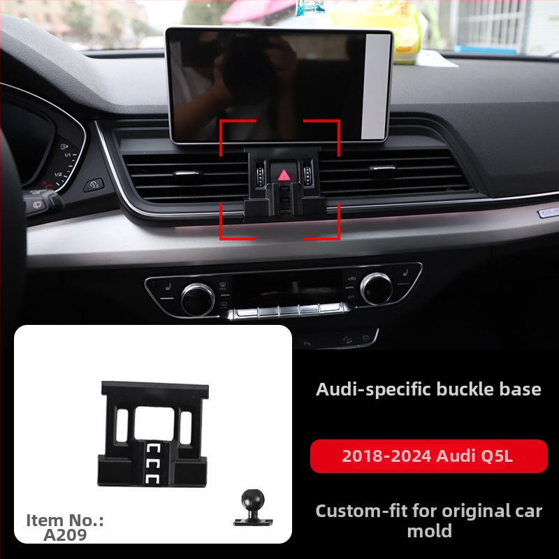 Držiak na telefón Tracy pre Audi so snap-on základňou pre modely A3/A4L/A5/A6LL a Q2/Q3/Q5L/Q7 — uchytenie na prístrojovej doske, prispôsobiteľný