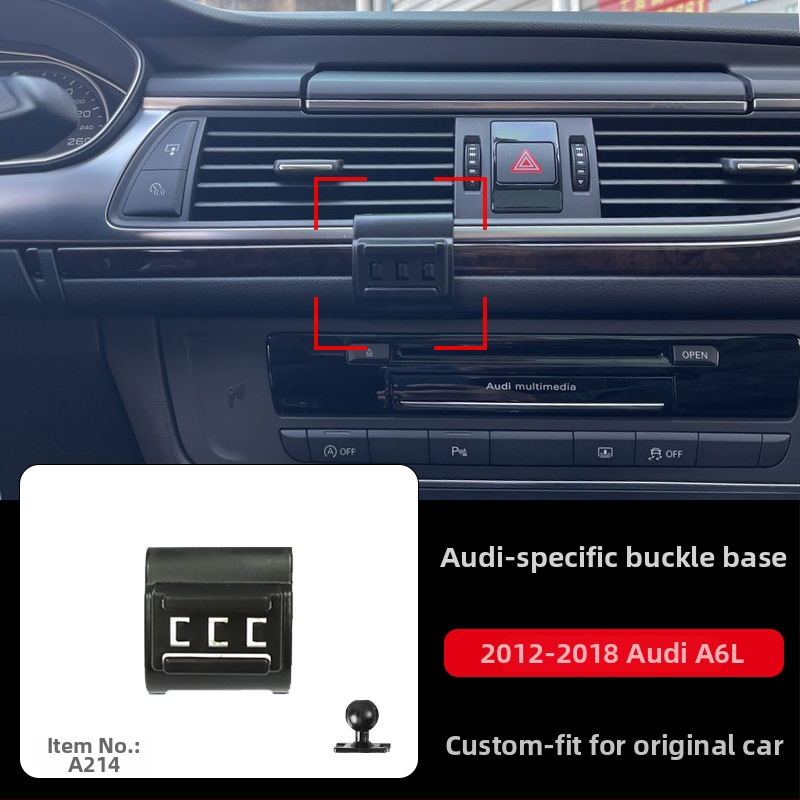 Držiak na telefón Tracy pre Audi so snap-on základňou pre modely A3/A4L/A5/A6LL a Q2/Q3/Q5L/Q7 — uchytenie na prístrojovej doske, prispôsobiteľný