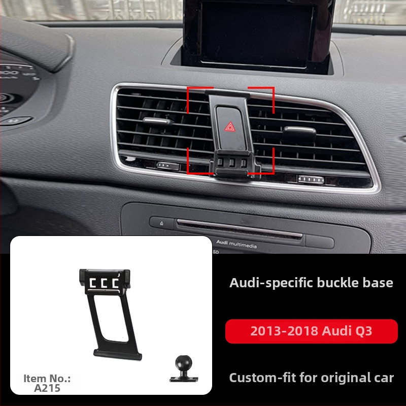 Držiak na telefón Tracy pre Audi so snap-on základňou pre modely A3/A4L/A5/A6LL a Q2/Q3/Q5L/Q7 — uchytenie na prístrojovej doske, prispôsobiteľný